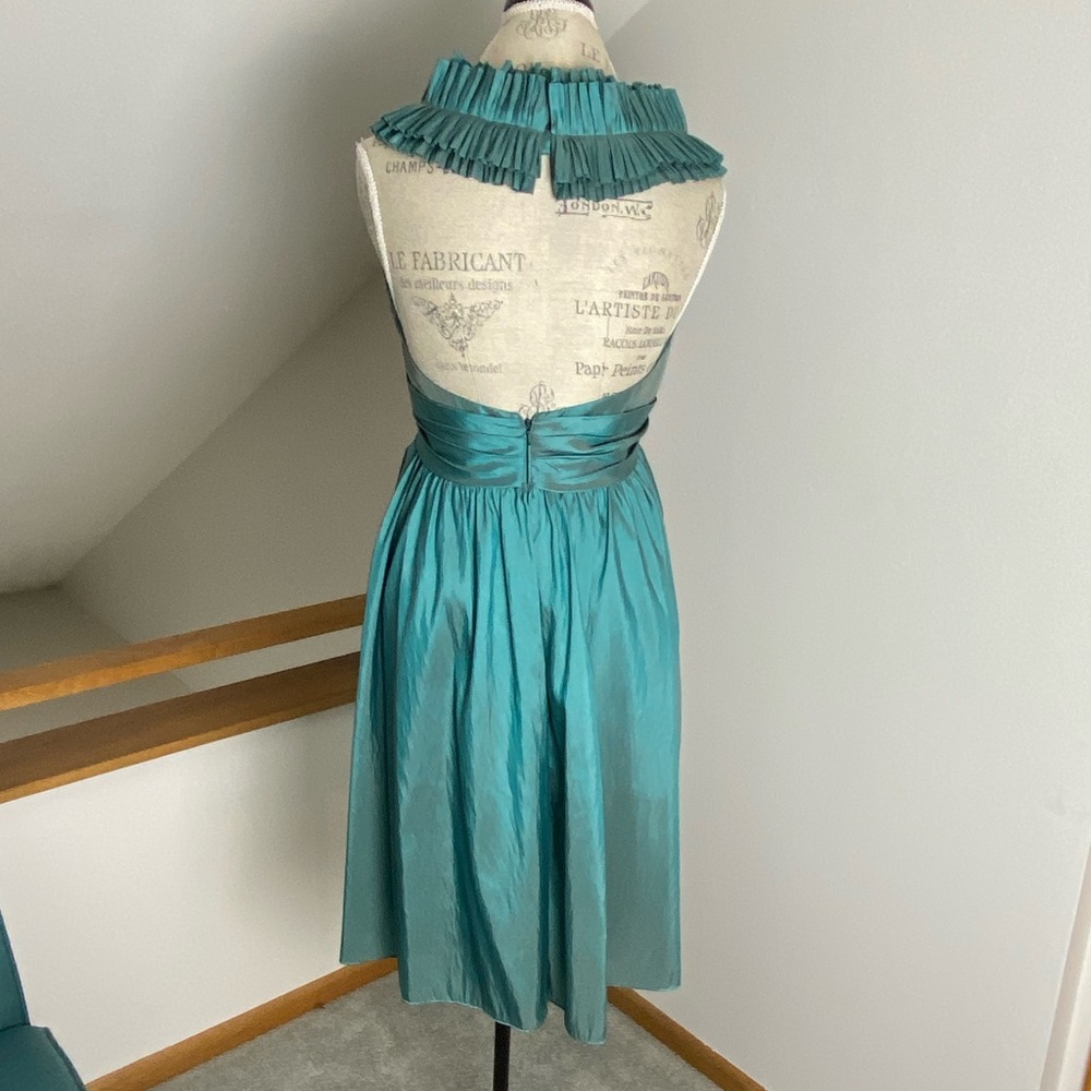 WToo Tuxedo Halter Backless Dress in Foliage Sz 12 - Picture 2 of 5